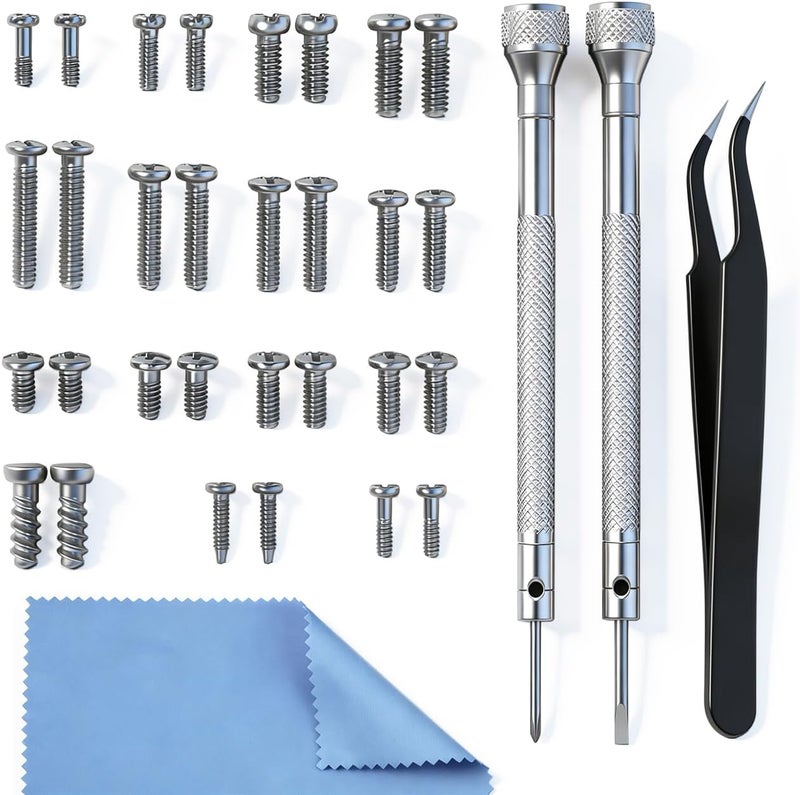 PFDHQS Eyeglass Repair Kit with Screws - All-in-One Glasses Repair Kit with Precision Screwdriver, Tweezers, Cleaning Cloth and Screws for Glasses - Compact & Portable (Small Kit) - Image 1
